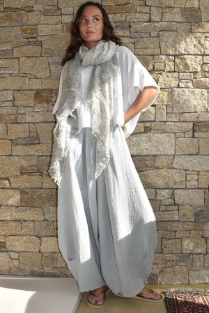 Tasha Cushion Cotton Balloon Barrel Pant Pearl